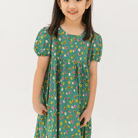 Danielle Colourful Dots Dress In Green