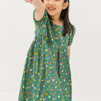 Danielle Colourful Dots Dress In Green