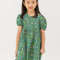 Danielle Colourful Dots Dress In Green
