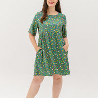 Denise Colourful Dots Dress In Green