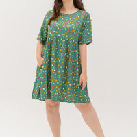 Denise Colourful Dots Dress In Green