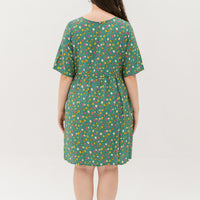 Denise Colourful Dots Dress In Green