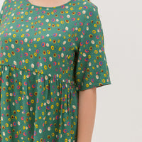 Denise Colourful Dots Dress In Green
