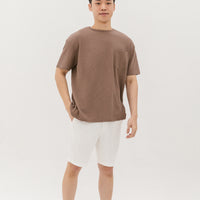 Kane Waffle Knit Pocket T-Shirt In Light Brown