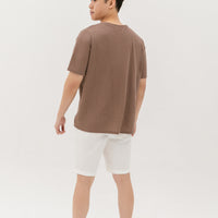 Kane Waffle Knit Pocket T-Shirt In Light Brown