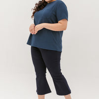 Khloe Waffle Knit T-Shirt In Space Blue