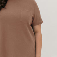 Khloe Waffle Knit T-Shirt In Light Brown