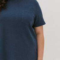 Khloe Waffle Knit T-Shirt In Space Blue