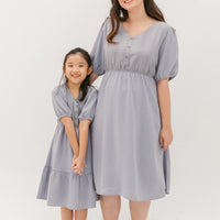 Chloe Embroidered Eyelet Dress In Grey