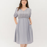 Chloe Embroidered Eyelet Dress In Grey