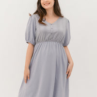 Chloe Embroidered Eyelet Dress In Grey