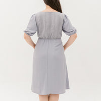Chloe Embroidered Eyelet Dress In Grey