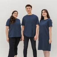 Khloe Waffle Knit T-Shirt In Space Blue