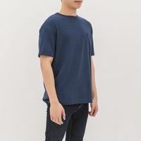 Kane Waffle Knit Pocket T-Shirt In Space Blue