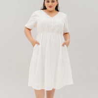 Chloe Embroidered Eyelet Dress In White
