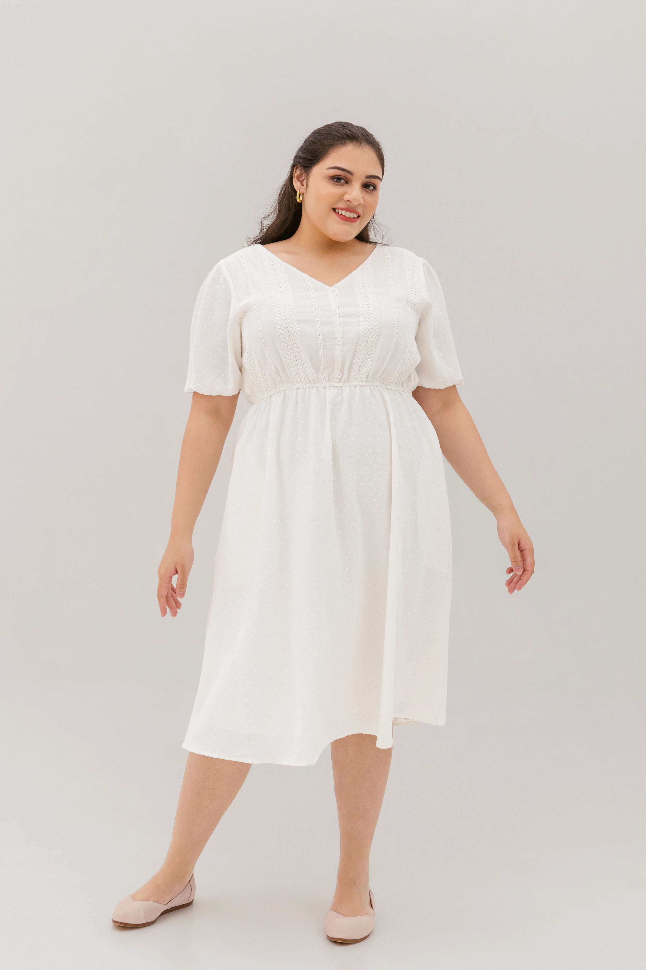 KLD-EYELET WHITE DRESS main image 0