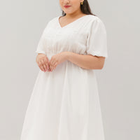 Chloe Embroidered Eyelet Dress In White