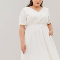 Chloe Embroidered Eyelet Dress In White