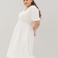 Chloe Embroidered Eyelet Dress In White