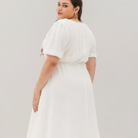 Chloe Embroidered Eyelet Dress In White