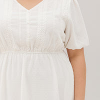 Chloe Embroidered Eyelet Dress In White