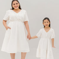 Chloe Embroidered Eyelet Dress In White