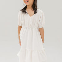Caylee Embroidered Eyelet Dress In White