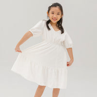Caylee Embroidered Eyelet Dress In White