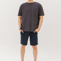 Kane Waffle Knit Pocket T-Shirt In Charcoal Grey