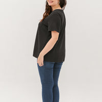 Khloe Waffle Knit T-Shirt In Black