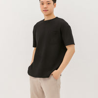 Kane Waffle Knit Pocket T-Shirt In Black