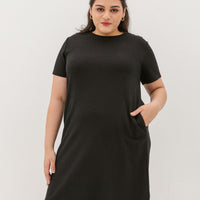Kara Waffle Knit Midi Dress In Black