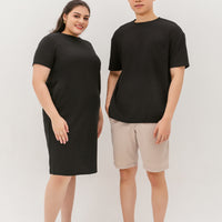 Kara Waffle Knit Midi Dress In Black