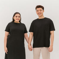 Kara Waffle Knit Midi Dress In Black