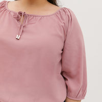 Delilah Tie Neck Blouse In Pale Mulberry