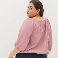 Delilah Tie Neck Blouse In Pale Mulberry