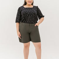 Zelda Tailored Bermuda Shorts In Uniform Green