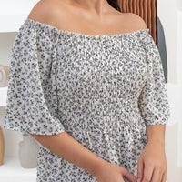 Flora Smocked Maxi Dress In White Floral