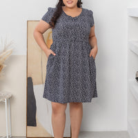 Rae Ribbon Dress In Navy Floral