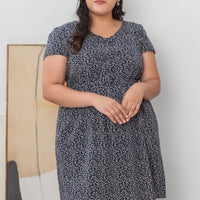 Rae Ribbon Dress In Navy Floral