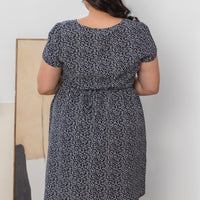 Rae Ribbon Dress In Navy Floral