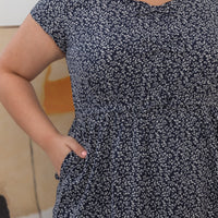 Rae Ribbon Dress In Navy Floral