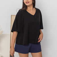 Sadie Butterfly Sleeves Top In Black
