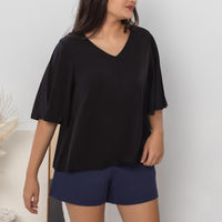 Sadie Butterfly Sleeves Top In Black