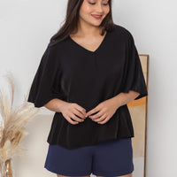 Sadie Butterfly Sleeves Top In Black