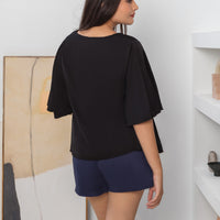Sadie Butterfly Sleeves Top In Black