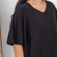 Sadie Butterfly Sleeves Top In Black