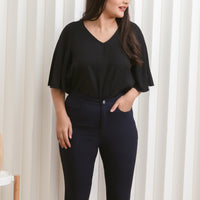 Jamie High Waisted Jeans In Navy Blue