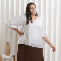 Sadie Butterfly Sleeves Top In White