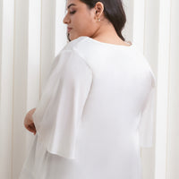 Sadie Butterfly Sleeves Top In White